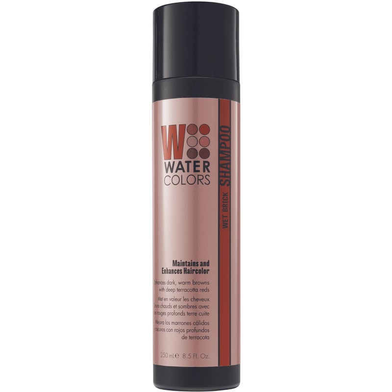 Watercolors by Tressa 3-in-1 Color Depositing Shampoo, Semi Permanent Hair Color, Hair Dye Shampoo for Curly, Dry, and Normal Hair, 8 fl oz - WET BRICK - Image 1